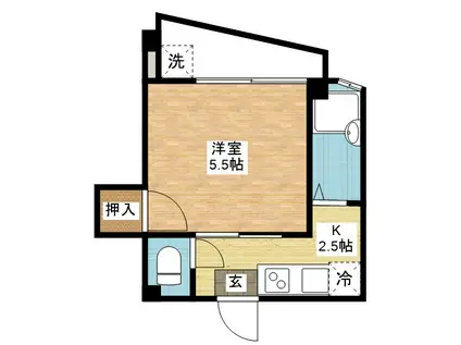 フラワーヒルズII(1K/1階)の間取り写真
