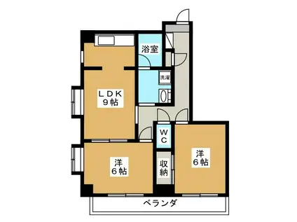 第3たわわハイツ(2LDK/2階)の間取り写真