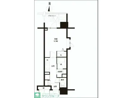 プライムアーバン錦糸公園(1K/2階)の間取り写真