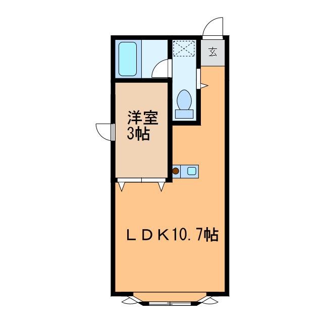 リバー1233(1LDK/1階)の間取り写真