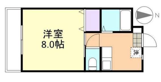ライフリスタ阿賀崎B(1K/2階)の間取り写真