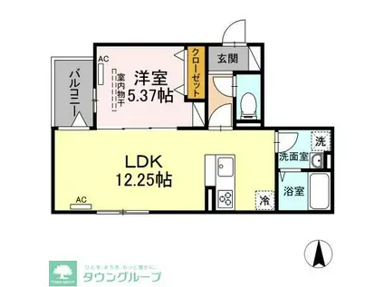 レクシア一ツ家(1LDK/2階)の間取り写真