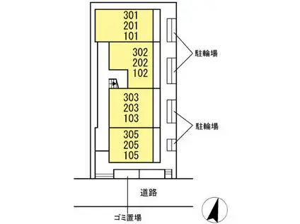 レンブランサ湘南台(1LDK/3階)の間取り写真