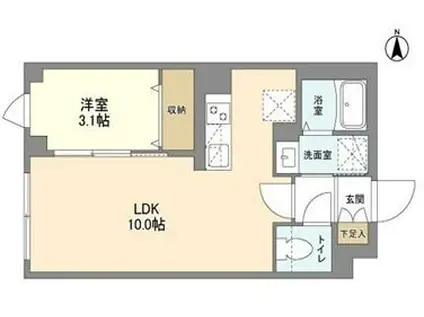 ウェルスクエア笹塚II(1LDK/2階)の間取り写真