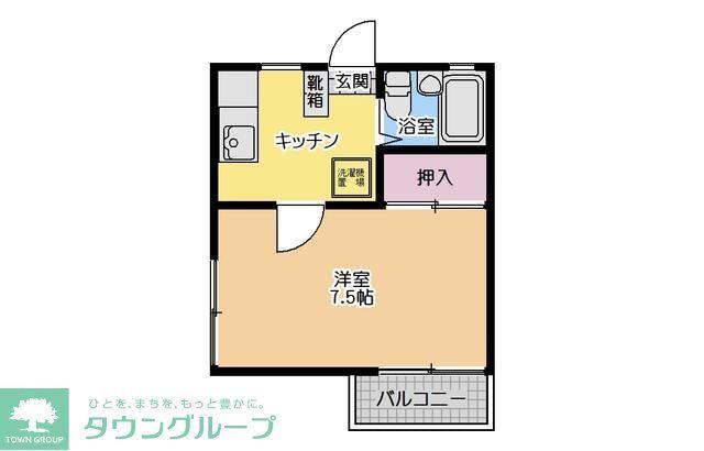 プライムハイツK(1K/2階)の間取り写真