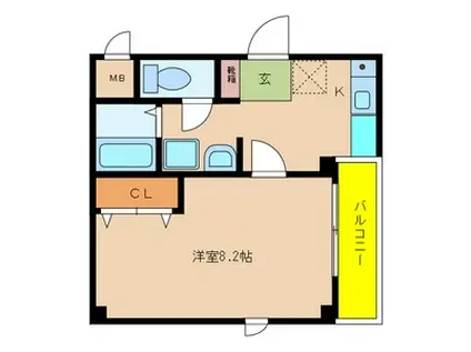 ビアンフェ(1K/2階)の間取り写真