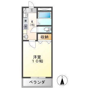 エラルジール山王(1K/2階)の間取り写真