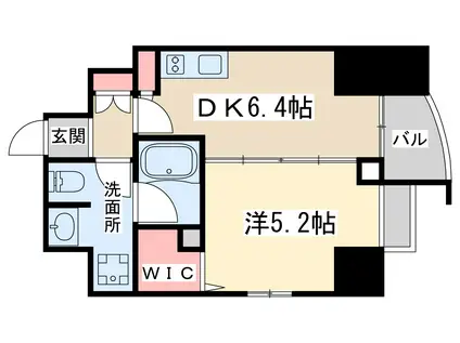 プレサンスネオ中之島公園(1DK/7階)の間取り写真