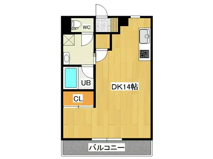 コーポカワハラ(1DK/2階)の間取り写真