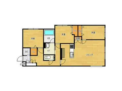 グレン山鼻(3LDK/1階)の間取り写真