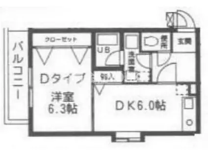 リッチモンドIII(1DK/1階)の間取り写真