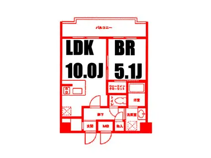 COMODO川崎(1LDK/8階)の間取り写真