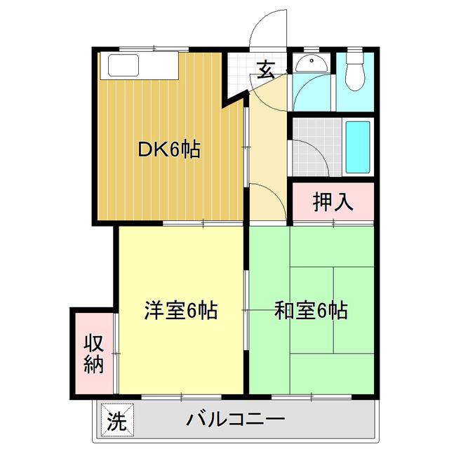 マンションみち(2DK/3階)の間取り写真