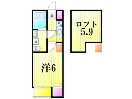 デザイナーズ柏(1K/2階)の間取り写真