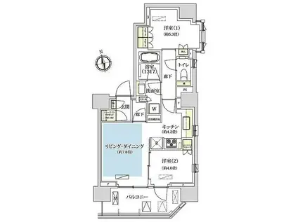 PARK HOMES 西荻窪 AVENUE/(2LDK/8階)の間取り写真