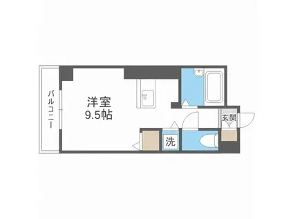 パープルハイツ(ワンルーム/3階)の間取り写真