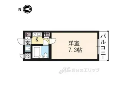 DETOM-1西陣Ⅲ(1K/2階)の間取り写真