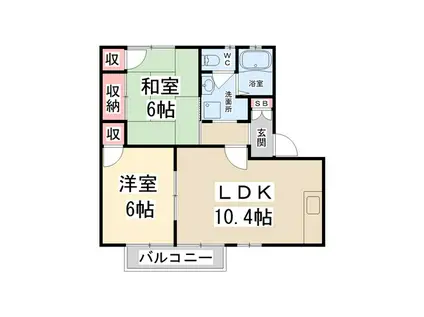 ツインドリームハイツA(2LDK/1階)の間取り写真