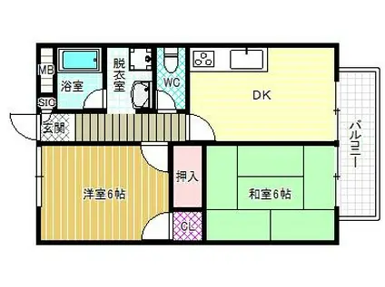 モアクレスト津村パートIII(2DK/2階)の間取り写真