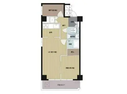 中銀日本橋浜町マンション(1SLDK/3階)の間取り写真