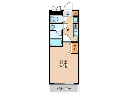 プルメリア(1K/4階)の間取り写真