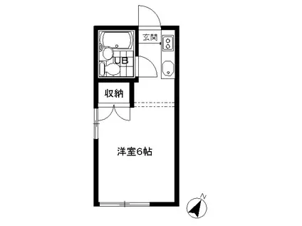 コーポ木村(1K/2階)の間取り写真