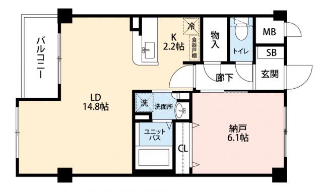 ヴィランス大塚II(1LDK/4階)の間取り写真