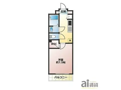 カプチーノ(1K/2階)の間取り写真