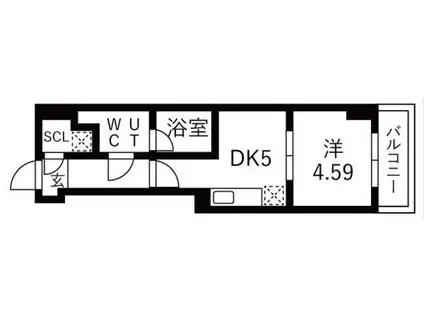トラディス大塚(1DK/2階)の間取り写真