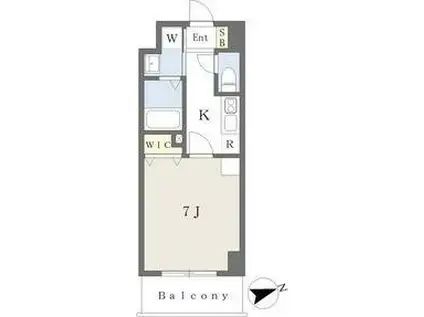 プレイズシード車道アベニュー(1K/5階)の間取り写真