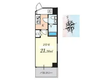 GLマンション住吉(1K/2階)の間取り写真