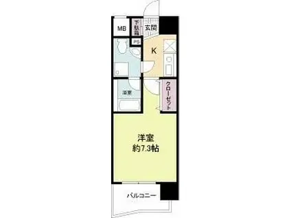 WILLDO市岡(1K/4階)の間取り写真