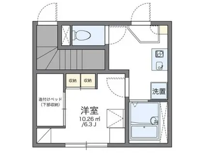 レオパレスブランポルト(1K/1階)の間取り写真