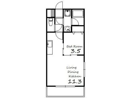 グランピア姫路(1LDK/2階)の間取り写真