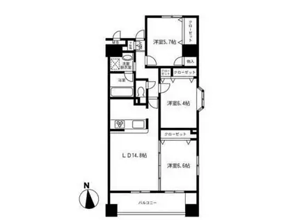 コトヒルズ(3LDK/2階)の間取り写真