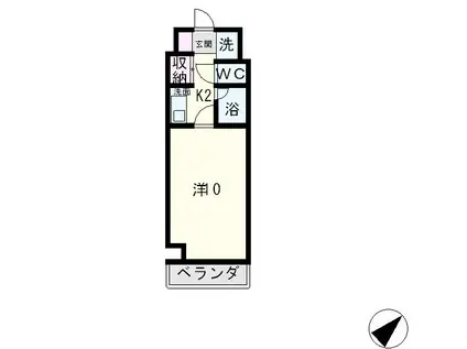 FELICE大橋(1K/5階)の間取り写真