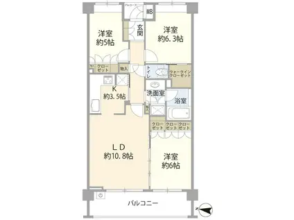 パークハウス中村橋コルニエ(3LDK/3階)の間取り写真