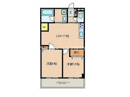 リセスコートアライ(2LDK/2階)の間取り写真