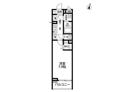 アイリスフジ(1K/3階)の間取り写真