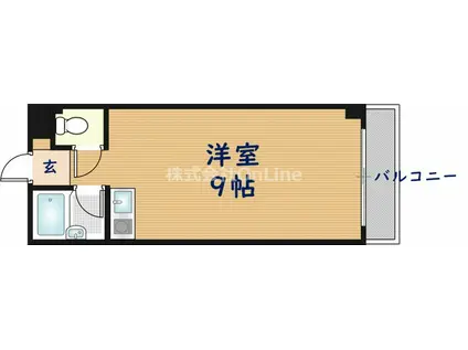 H2O高井田ビル(ワンルーム/4階)の間取り写真