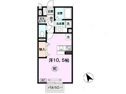 HITOMI DORMITORY(ワンルーム/2階)の間取り写真