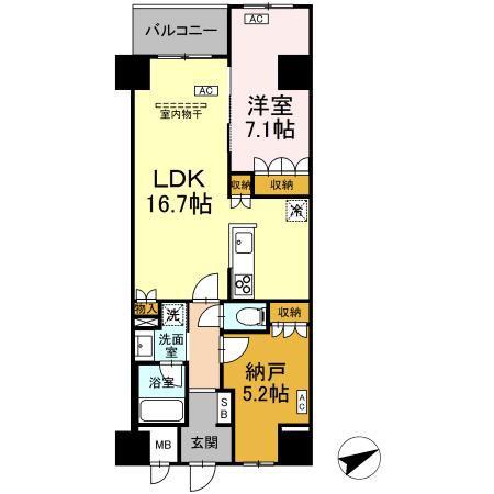 サンジョイアゼロ(1LDK/2階)の間取り写真
