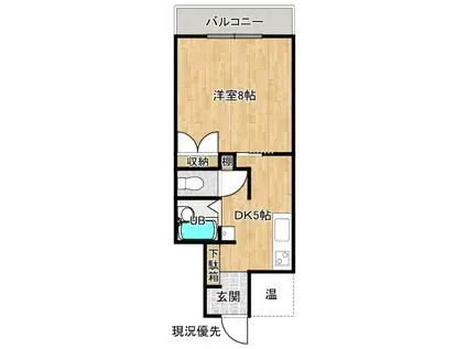 レークマンション(1DK/4階)の間取り写真