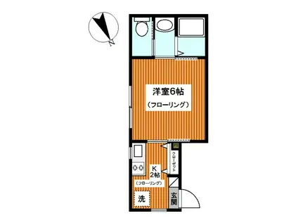 ダズル西谷(1K/1階)の間取り写真