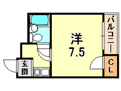 ラックス王子(1K/2階)の間取り写真