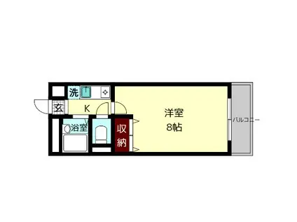 ディアーレコトブキA(1K/1階)の間取り写真