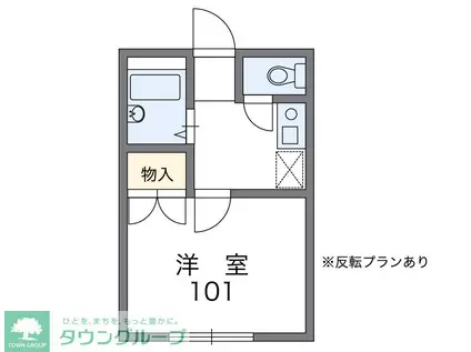レオパレスNISHISUNA(1K/1階)の間取り写真