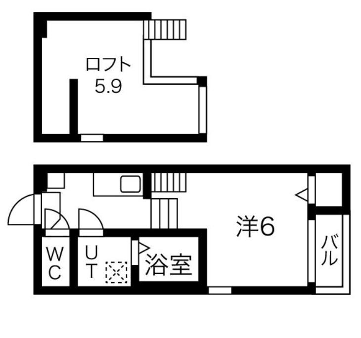 ラピスラズリ(1K/1階)の間取り写真