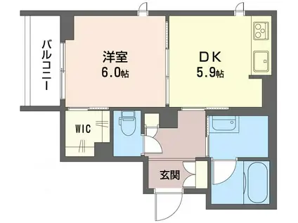 都営三田線 板橋区役所前駅 徒歩8分 3階建 築3年(1DK/2階)の間取り写真