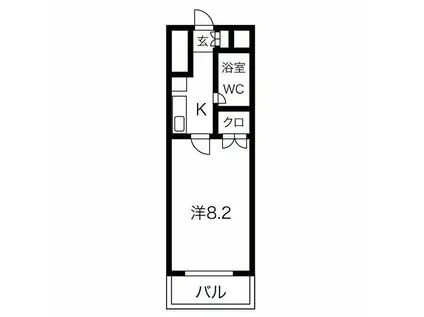 OMレジデンス名西(1K/7階)の間取り写真